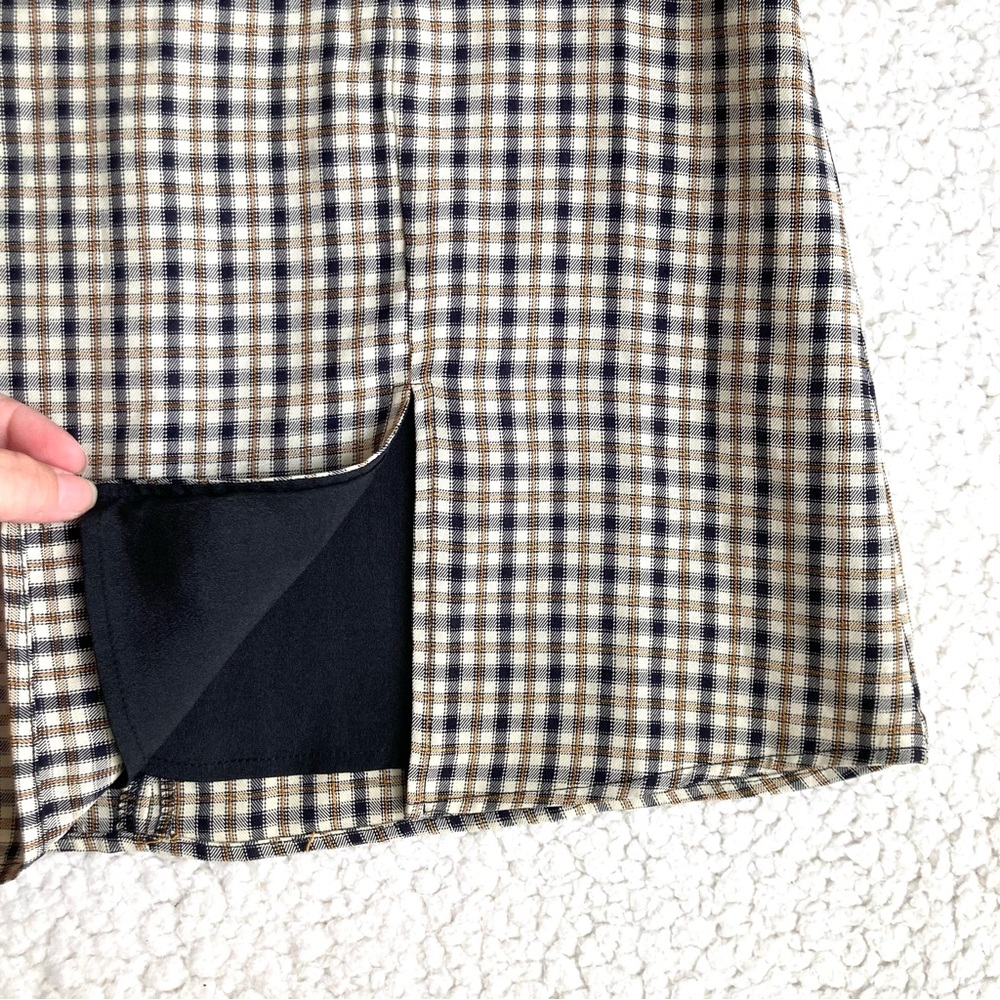 Hyfve Plaid Mini Skirt with side slit, Sz L - Picture 8 of 14